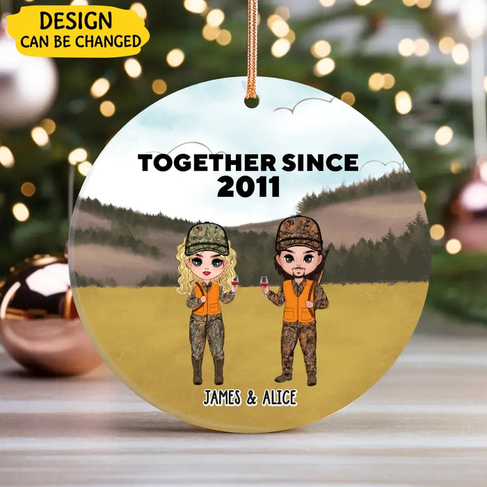 Hunting Partners For Life Couple Drinking - Personalized Christmas Gifts Custom Ornament For Couples, Hunting Lovers, Hunters