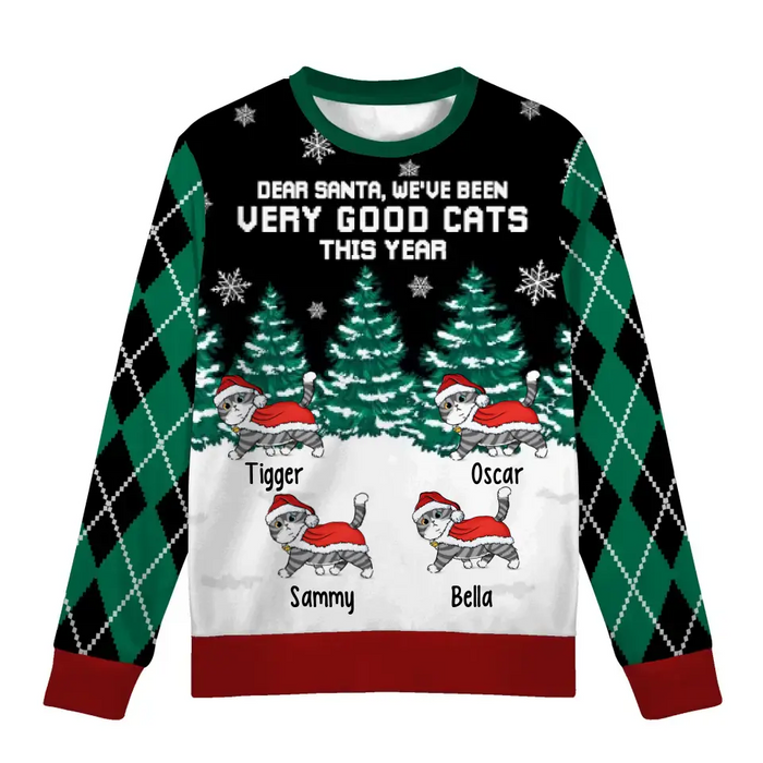 Dear Santa, We've Been Very Good Cats This Year - Personalized Custom Unisex Ugly Christmas Sweater, Christmas Gift For Cat Lovers