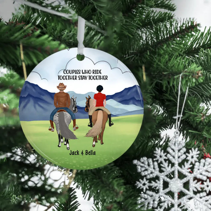 Personalized Ornament, Horse Riding Partners, Gift for Horse Lovers, Gift for Couple, Friends
