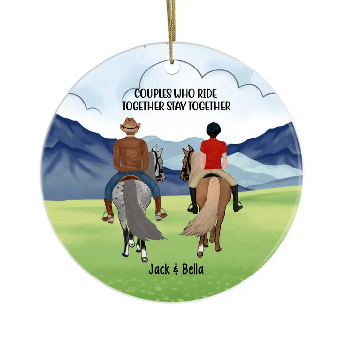 Personalized Ornament, Horse Riding Partners, Gift for Horse Lovers, Gift for Couple, Friends
