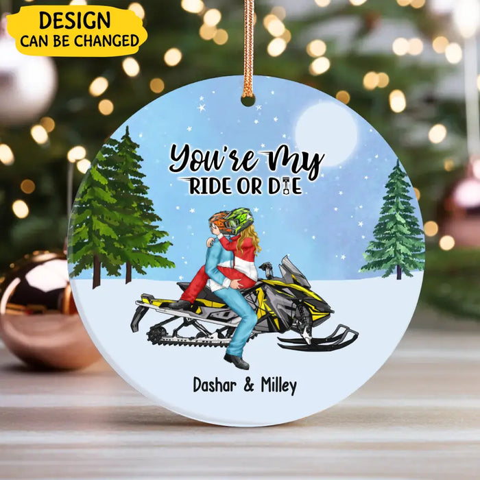 No Road Is Too Long When We Are Riding Together - Personalized Gifts Custom Ornament For Couples, Ski-Doo Lovers