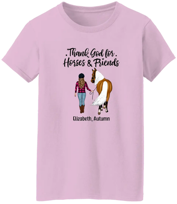 Personalized Shirt, Thank God for Horses & Friends, Gift for Horse Lovers