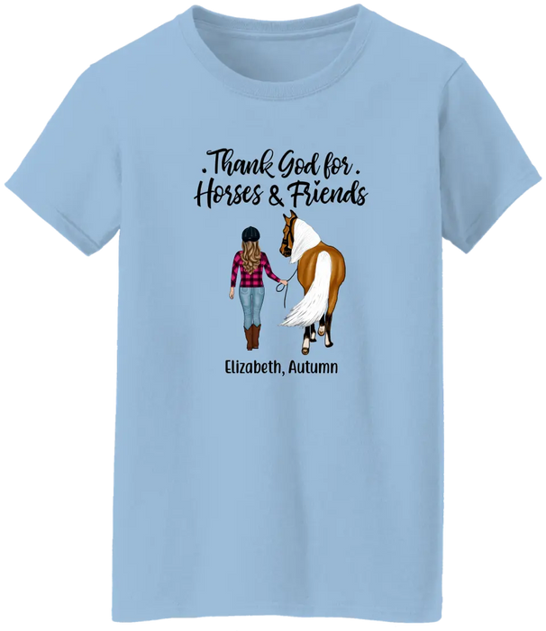 Personalized Shirt, Thank God for Horses & Friends, Gift for Horse Lovers