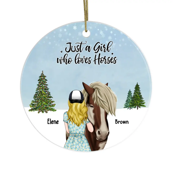 Just A Girl Who Loves Horses - Personalized Ornament, Christmas Gift For Her, Horse Lovers