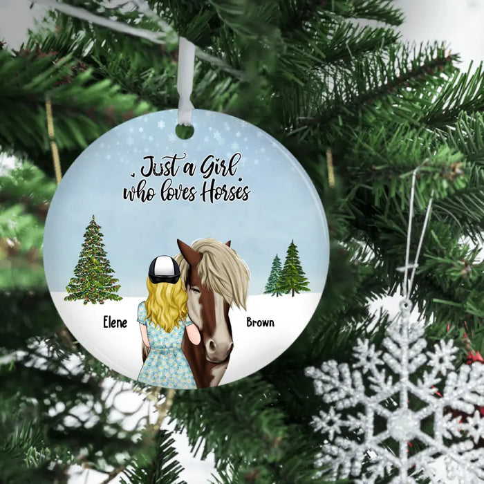 Just A Girl Who Loves Horses - Personalized Ornament, Christmas Gift For Her, Horse Lovers