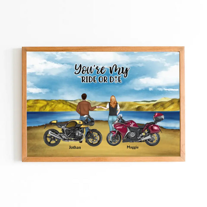 You're My Ride Or Die - Personalized Gifts Custom Motor Canvas for Couples, Motorcycle Lovers