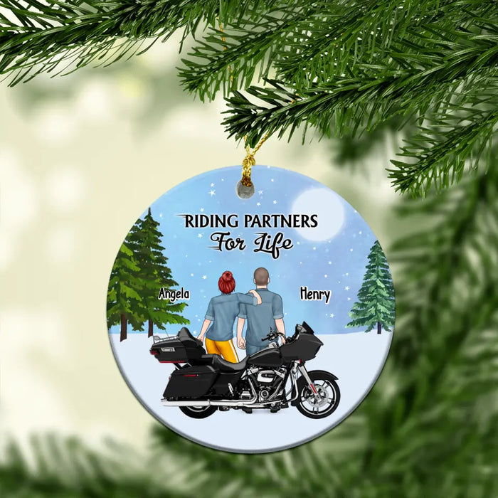 Riding Partner For Life - Personalized Ornament, Motorcycle Couple, Gift For Motorcycle Lovers