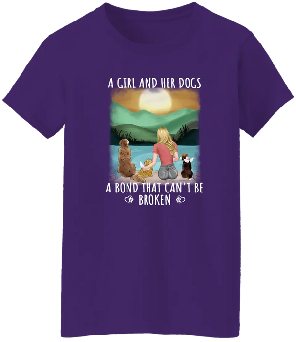 A Girl and Her Dogs - Personalized Gifts Custom Dog Shirt for Dog Mom, Dog Lovers