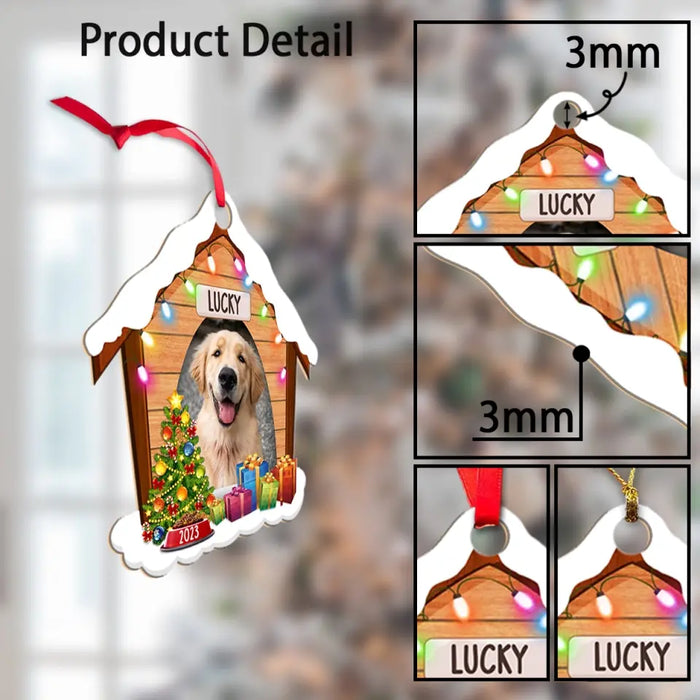 Christmas Dog House - Personalized Photo Upload Gifts Custom Wooden Ornament For Pet Lovers