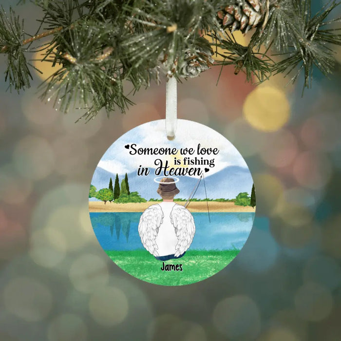 Personalized Ornament, Someone We Love Is Fishing In Heaven, Christmas Gift For Fishing Lovers