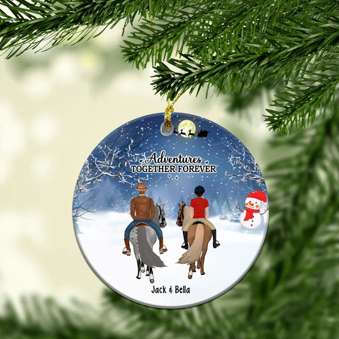 Riding Partners For Life - Personalized Christmas Gifts Custom Horse Ornament For Friends For Couples, Horse Lovers