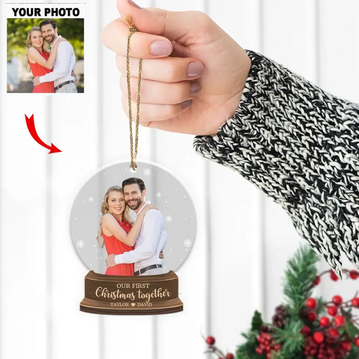 Our First Christmas Together - Personalized Photo Upload Christmas Gifts Custom Acrylic Ornament For Couples