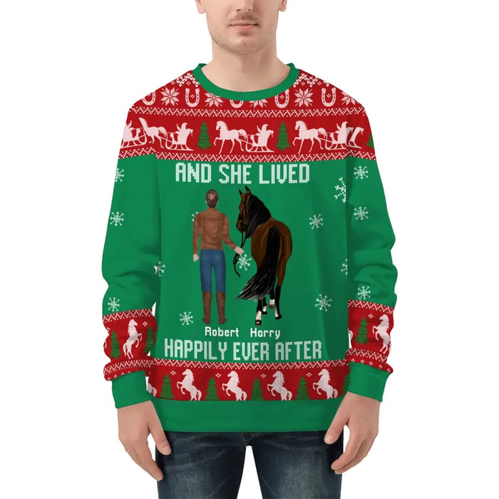 Just A Girl Who Loves Horses - Personalized Custom Unisex Ugly Christmas Sweater, Christmas Gift For Horse Lovers