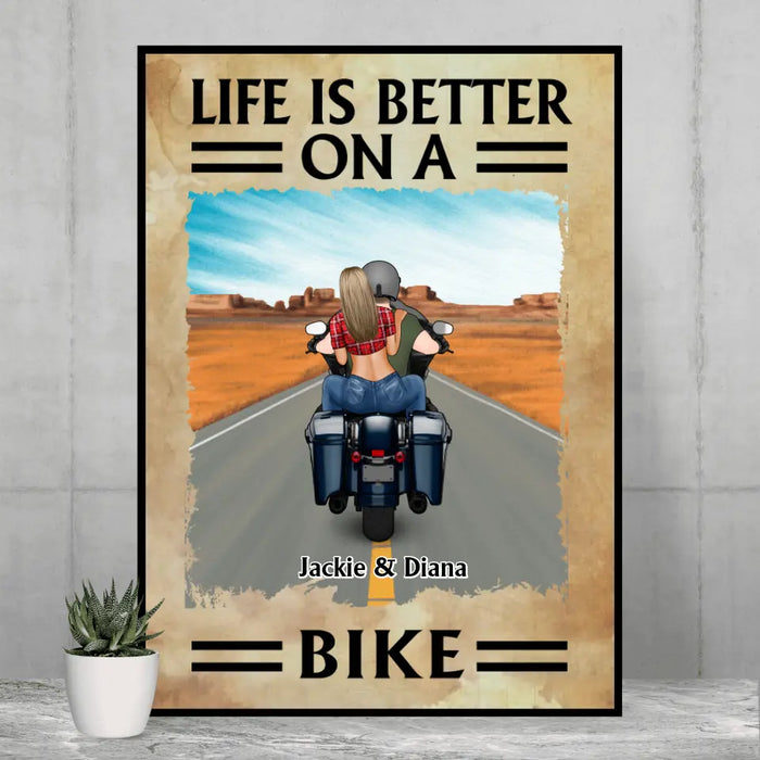 Life Is Better On A Bike - Personalized Poster For Motorcycle Couples, Bikers