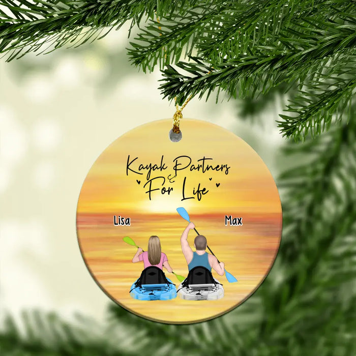 Kayak Partners For Life - Personalized Ornament, Gift For Couples, Kayak Lovers