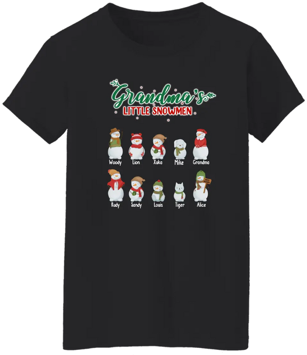 Grandma's Little Snowman - Personalized Gifts Custom Snowman Family Shirt for Family