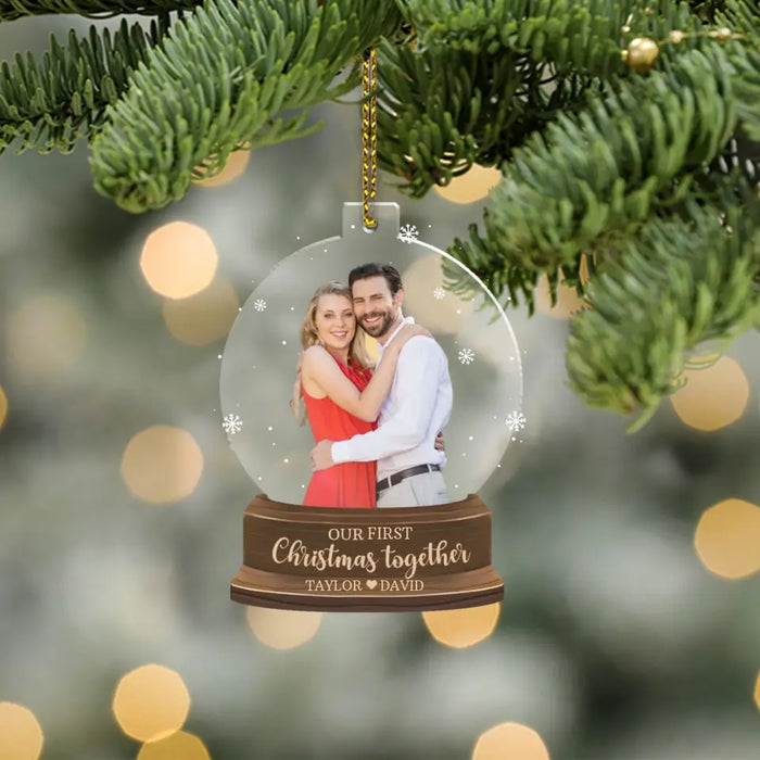 Our First Christmas Together - Personalized Photo Upload Christmas Gifts Custom Acrylic Ornament For Couples