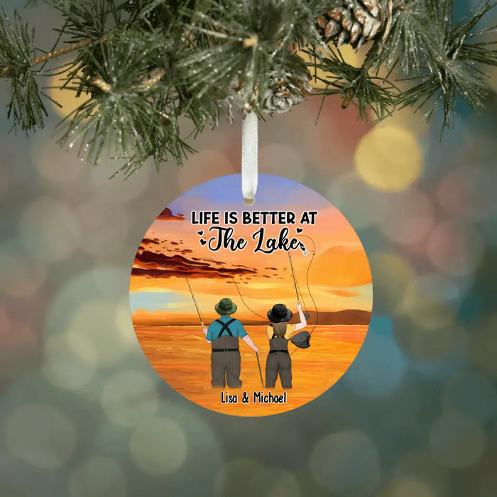 Life Is Better At The Lake - Personalized Gifts Custom Ornament For Couples, Fly Fishing Lovers
