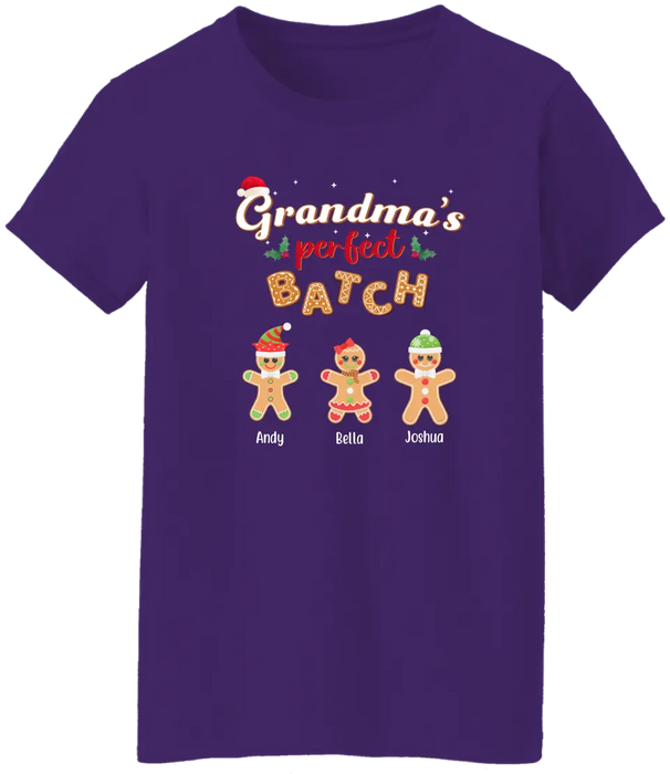 Grandma's Perfect Batch - Christmas Personalized Gifts Custom Shirt for Family for Grandma