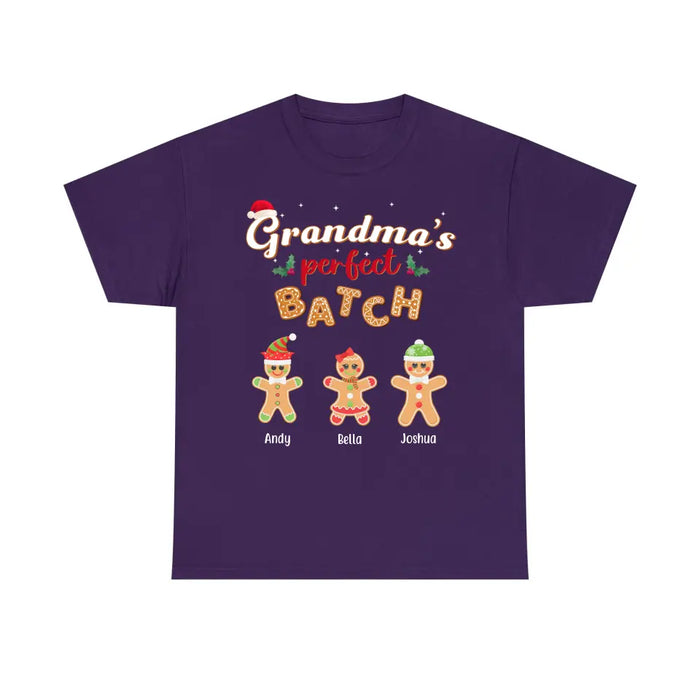 Grandma's Perfect Batch - Christmas Personalized Gifts Custom Shirt for Family for Grandma