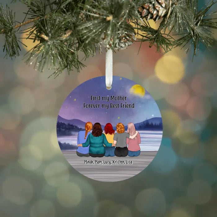 First My Mother Forever My Best Friends - Personalized Gifts Custom Ornament For Mothers, Daughters