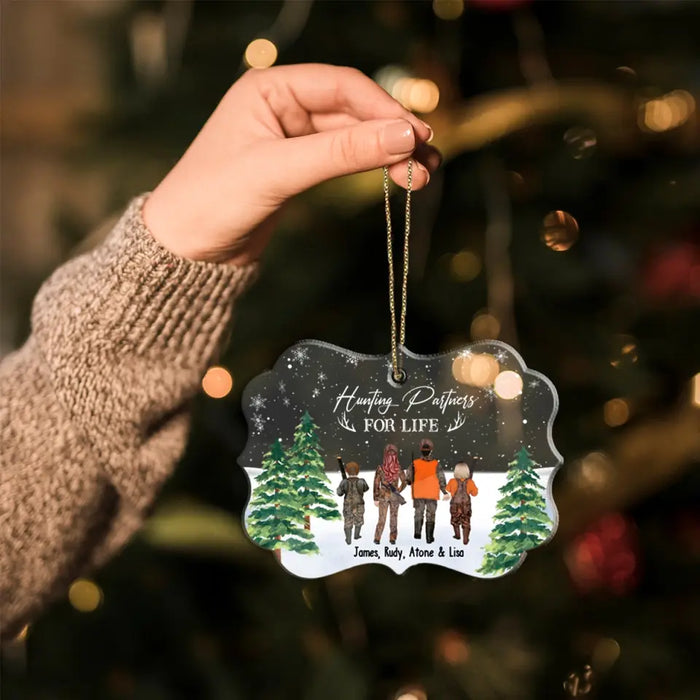 Hunting Partners For Life - Personalized Christmas Gifts Custom Acrylic Ornament For Family, Hunting Lovers