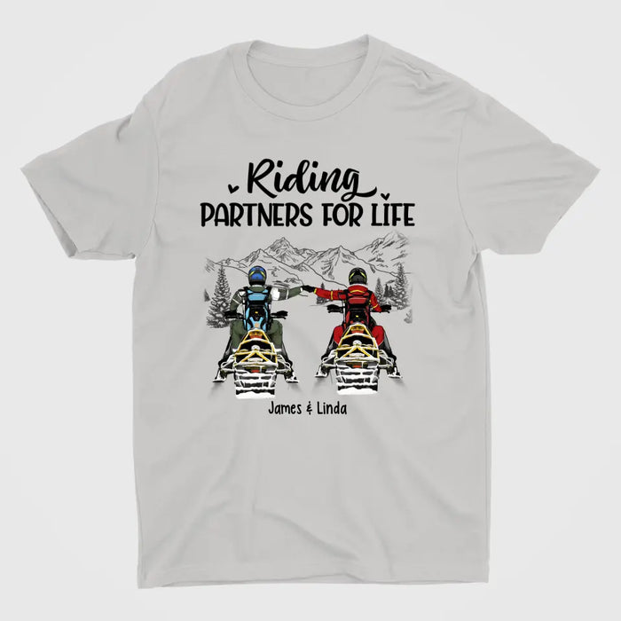 Riding Partners For Life - Personalized Shirt For Couples, Him, Her, Snowmobiling