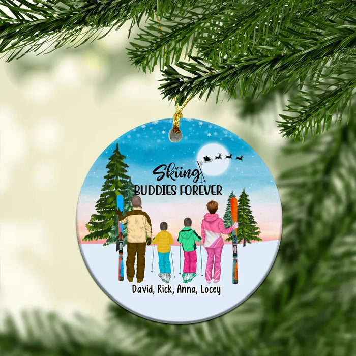 Personalized Ornament, Skiing Family, Gift for Skiing Lovers