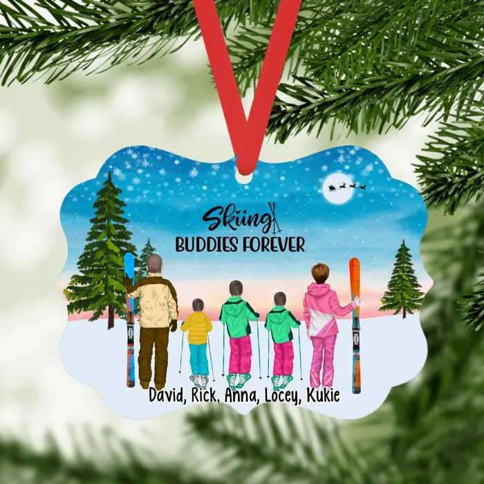 Personalized Ornament, Skiing Family, Gift for Skiing Lovers