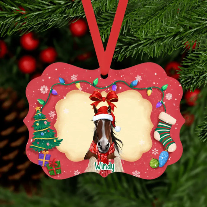 Personalized Ornament, Horse Peeking, Christmas Gift For Horse Lovers