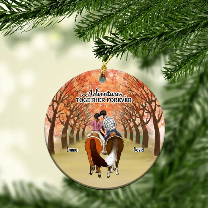 Riding Partners For Life - Personalized Christmas Gifts Custom Ornament For Kissing Couples, Horse Lovers