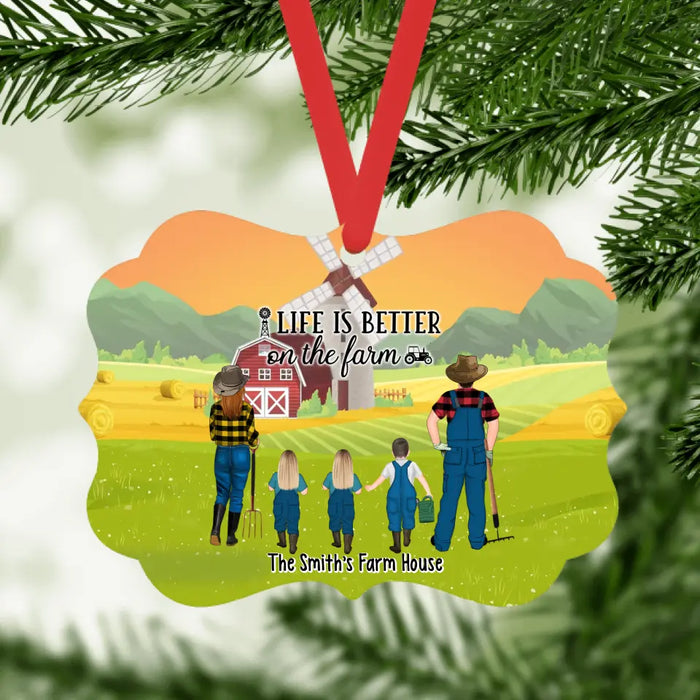 Life Is Better On The Farm - Personalized Ornament, Custom Farming Family, Gifts For Farming Lovers