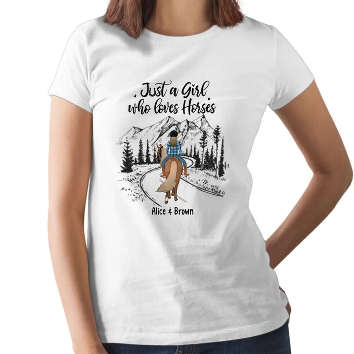 Personalized Shirt, Just A Girl Who Loves Horse, Gift for Horse Lovers