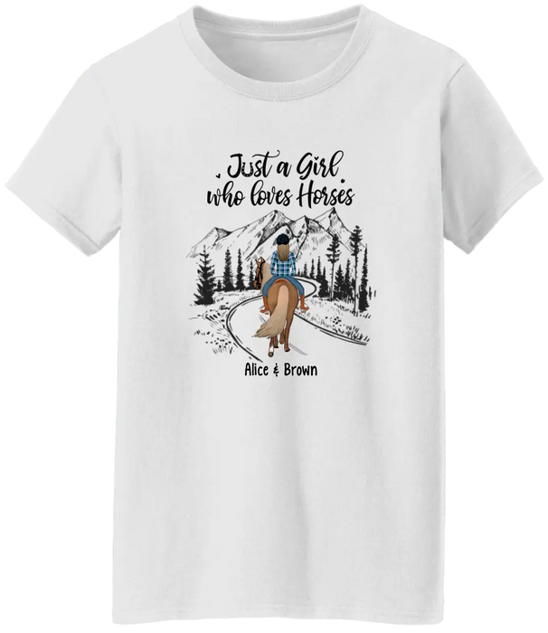 Personalized Shirt, Just A Girl Who Loves Horse, Gift for Horse Lovers