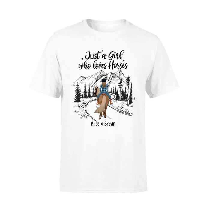 Personalized Shirt, Just A Girl Who Loves Horse, Gift for Horse Lovers