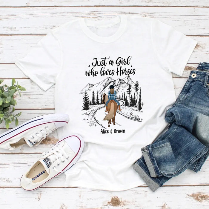 Personalized Shirt, Just A Girl Who Loves Horse, Gift for Horse Lovers