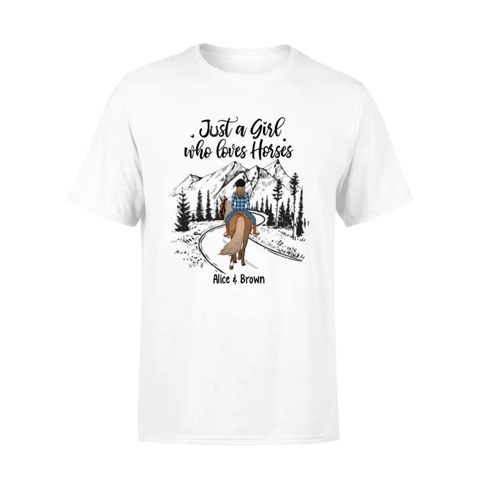 Personalized Shirt, Just A Girl Who Loves Horse, Gift for Horse Lovers