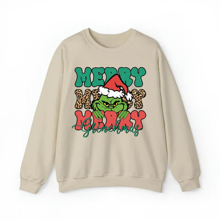 Merry Merry Merry Grinchmas Crewneck Sweatshirt, Christmas Sweatshirt