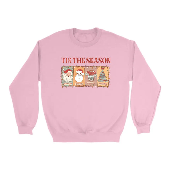 Tis The Season Santa Claus Snowman Christmas Tree Crewneck Sweatshirt, Christmas Sweatshirt