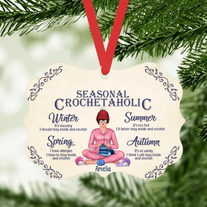 Personalized Ornament, Seasonal Crochetaholic, Christmas Gift For Crocheters