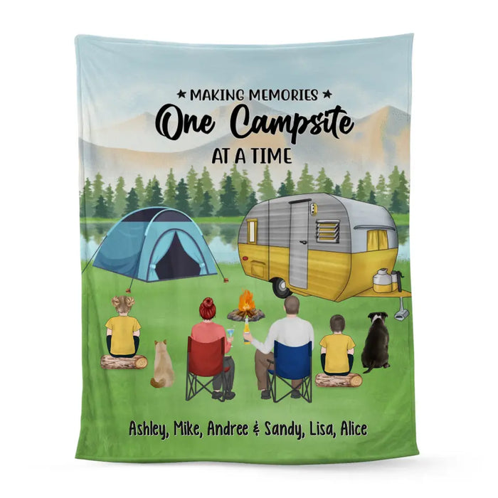 The Best Days Are Spent Camping - Personalized Gifts Custom Camping Blanket For Family, Camping Lovers, Dog Cat Lovers