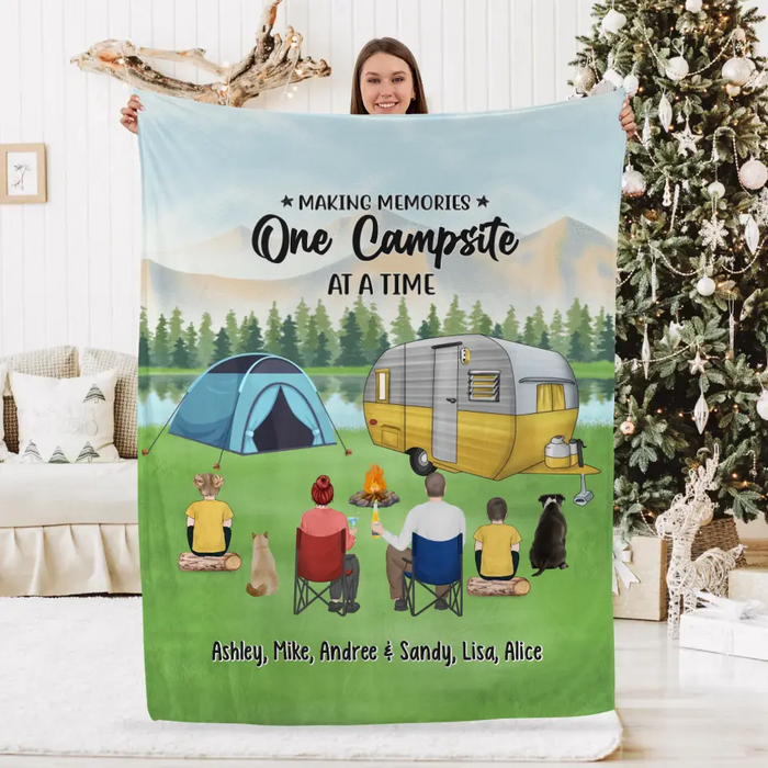 The Best Days Are Spent Camping - Personalized Gifts Custom Camping Blanket For Family, Camping Lovers, Dog Cat Lovers