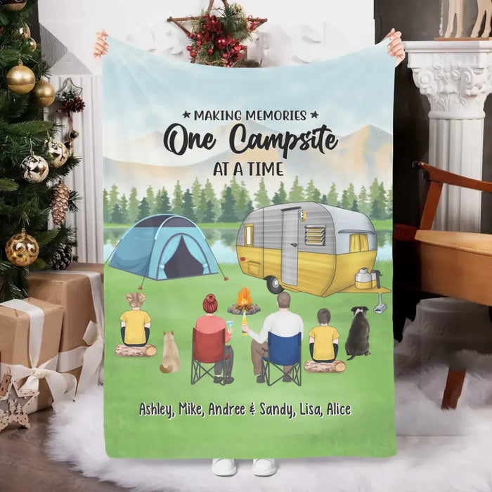 The Best Days Are Spent Camping - Personalized Gifts Custom Camping Blanket For Family, Camping Lovers, Dog Cat Lovers