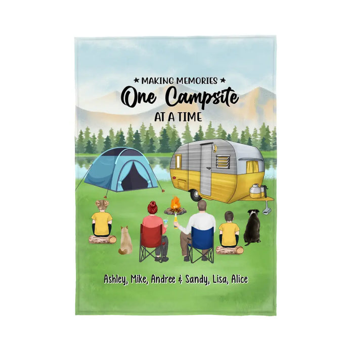 The Best Days Are Spent Camping - Personalized Gifts Custom Camping Blanket For Family, Camping Lovers, Dog Cat Lovers