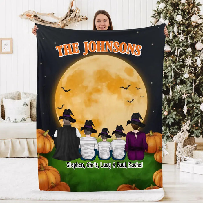 Personalized Family Portrait Blanket Custom Halloween Gift For Family