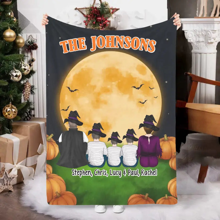 Personalized Family Portrait Blanket Custom Halloween Gift For Family