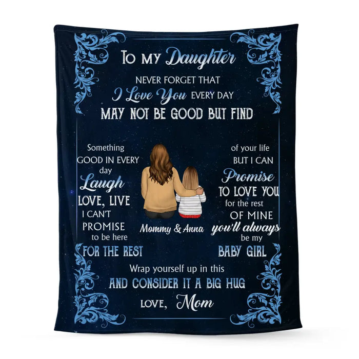 To My Daughter, Never Forget That I Love You - Personalized Gifts Custom Blanket For Daughter, Mother and Daughter Blanket