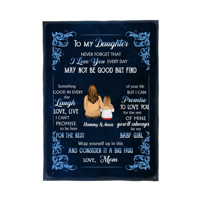 To My Daughter, Never Forget That I Love You - Personalized Gifts Custom Blanket For Daughter, Mother and Daughter Blanket