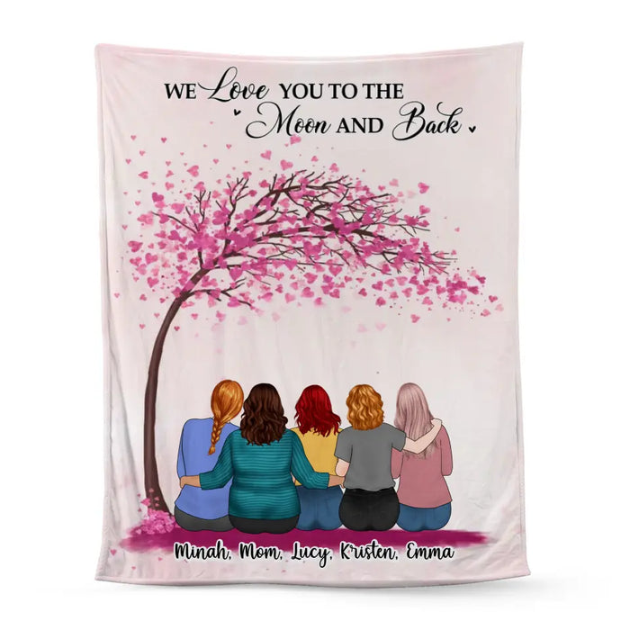 We Love You to the Moon and Back - Personalized Gifts Custom Blanket for Mom, Mother's Day Blanket