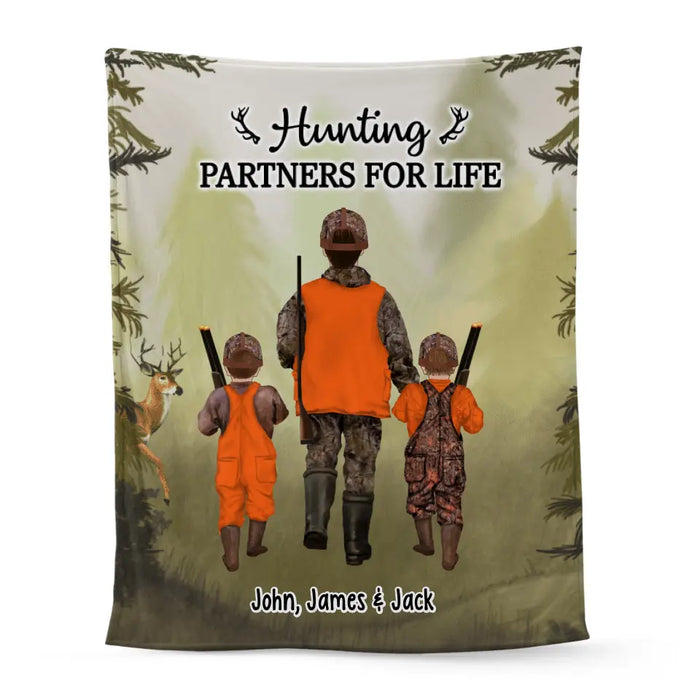 Hunting Partners for Life - Personalized Gifts Custom Hunting Blanket for Family, Couples, Her, Him, Hunting Lovers